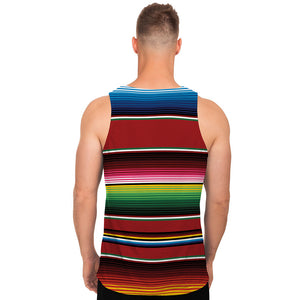 Mexican Serape Blanket Pattern Print Men's Tank Top