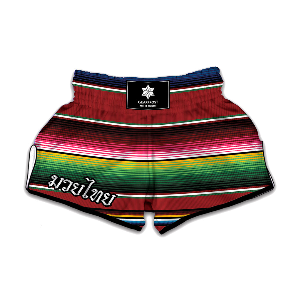 Mexican Serape Blanket Pattern Print Muay Thai Boxing Shorts