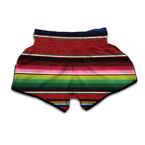 Mexican Serape Blanket Pattern Print Muay Thai Boxing Shorts