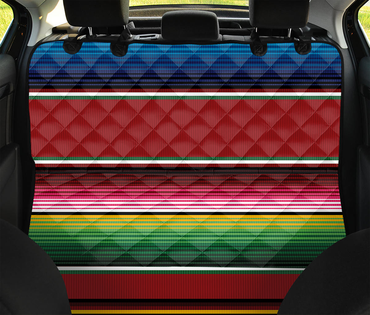 Mexican Serape Blanket Pattern Print Pet Car Back Seat Cover