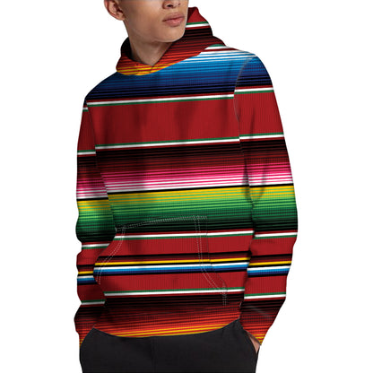 Mexican Serape Blanket Pattern Print Pullover Hoodie