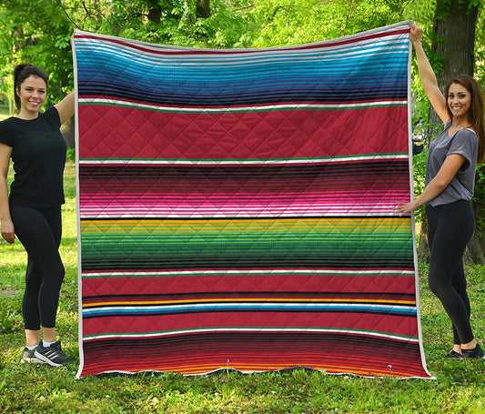Mexican Serape Blanket Pattern Print Quilt