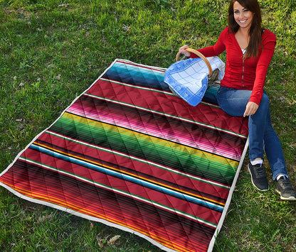 Mexican Serape Blanket Pattern Print Quilt