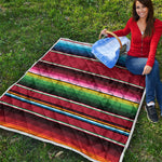 Mexican Serape Blanket Pattern Print Quilt