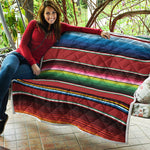Mexican Serape Blanket Pattern Print Quilt
