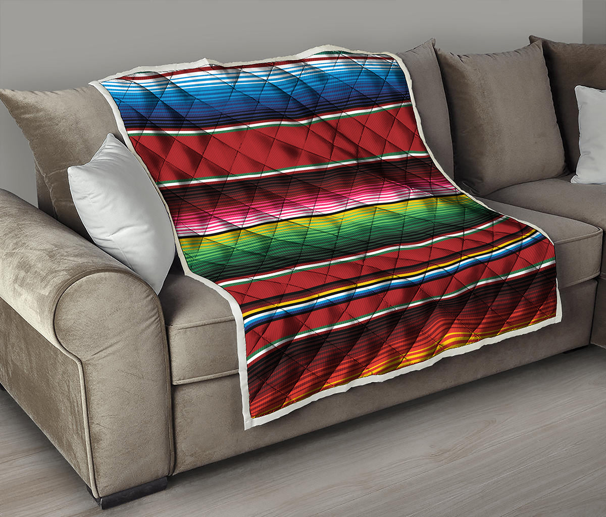 Mexican Serape Blanket Pattern Print Quilt