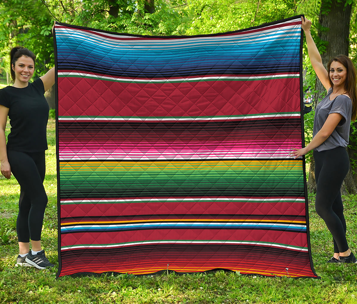 Mexican Serape Blanket Pattern Print Quilt