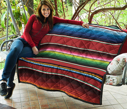 Mexican Serape Blanket Pattern Print Quilt