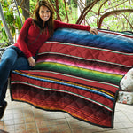Mexican Serape Blanket Pattern Print Quilt