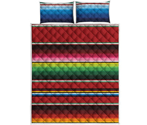 Mexican Serape Blanket Pattern Print Quilt Bed Set