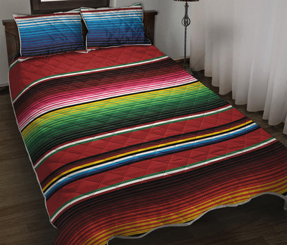 Mexican Serape Blanket Pattern Print Quilt Bed Set