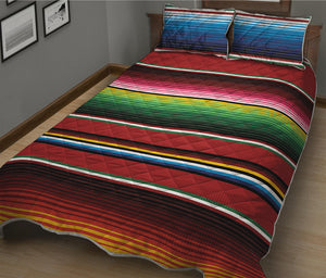 Mexican Serape Blanket Pattern Print Quilt Bed Set