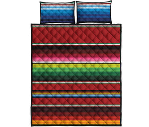 Mexican Serape Blanket Pattern Print Quilt Bed Set