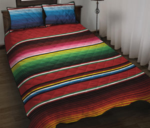 Mexican Serape Blanket Pattern Print Quilt Bed Set