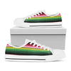 Mexican Serape Blanket Pattern Print White Low Top Shoes