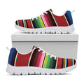 Mexican Serape Blanket Pattern Print White Running Shoes
