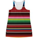 Mexican Serape Blanket Pattern Print Women's Racerback Tank Top