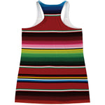 Mexican Serape Blanket Pattern Print Women's Racerback Tank Top