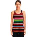 Mexican Serape Blanket Pattern Print Women's Racerback Tank Top