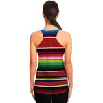 Mexican Serape Blanket Pattern Print Women's Racerback Tank Top