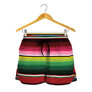 Mexican Serape Blanket Pattern Print Women's Shorts