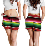 Mexican Serape Blanket Pattern Print Women's Shorts