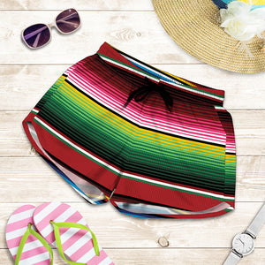 Mexican Serape Blanket Pattern Print Women's Shorts