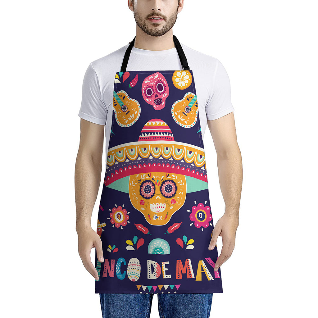 Mexican Skull Cinco de Mayo Print Apron