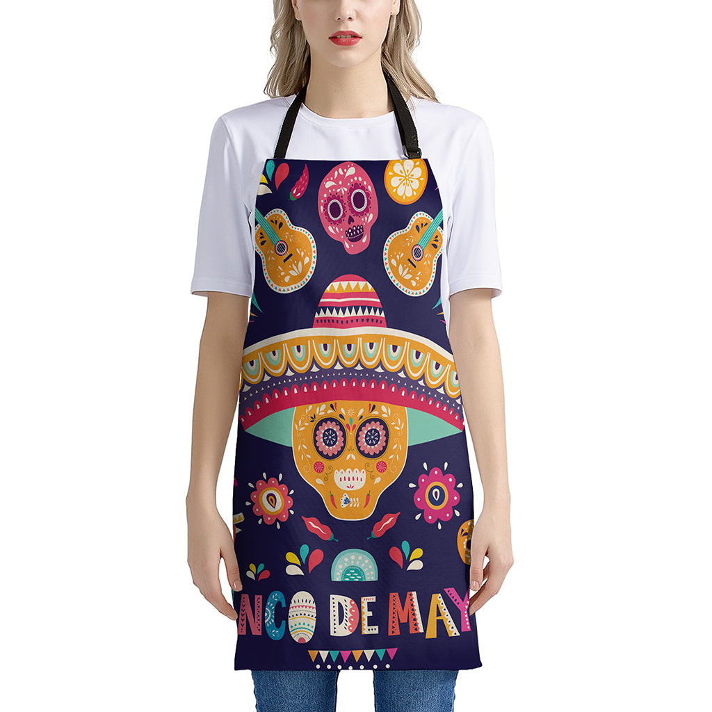 Mexican Skull Cinco de Mayo Print Apron