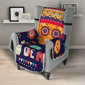 Mexican Skull Cinco de Mayo Print Armchair Protector