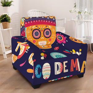 Mexican Skull Cinco de Mayo Print Armchair Slipcover