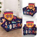 Mexican Skull Cinco de Mayo Print Armchair Slipcover