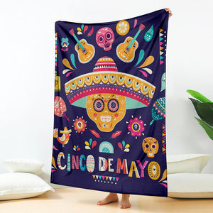 Mexican Skull Cinco de Mayo Print Blanket