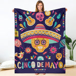 Mexican Skull Cinco de Mayo Print Blanket