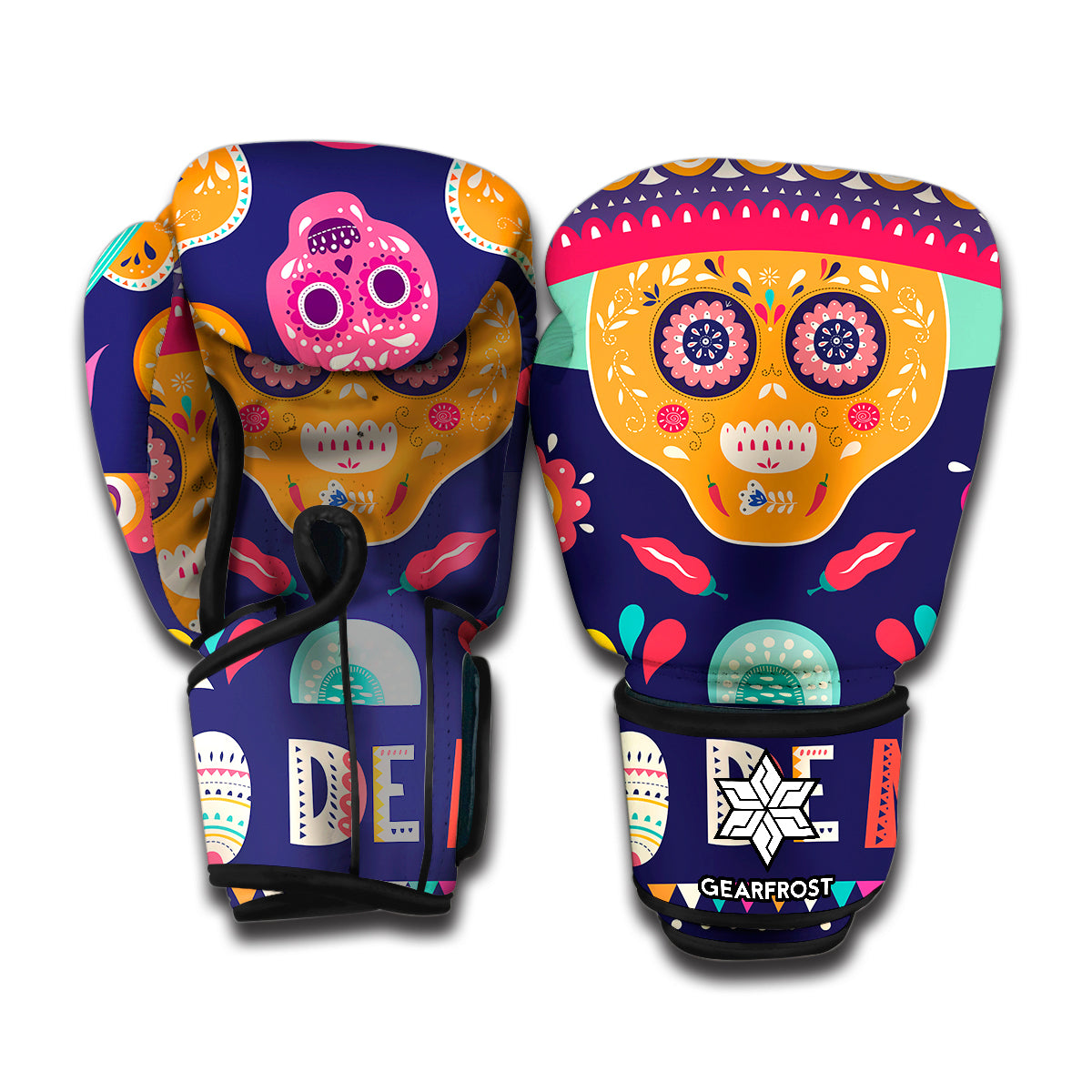 Mexican Skull Cinco de Mayo Print Boxing Gloves