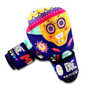 Mexican Skull Cinco de Mayo Print Boxing Gloves