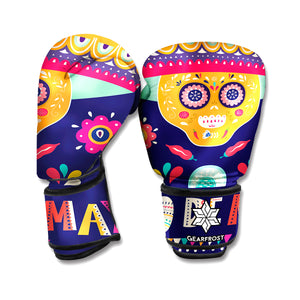 Mexican Skull Cinco de Mayo Print Boxing Gloves