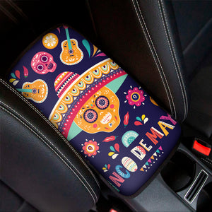 Mexican Skull Cinco de Mayo Print Car Center Console Cover