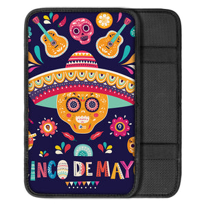 Mexican Skull Cinco de Mayo Print Car Center Console Cover