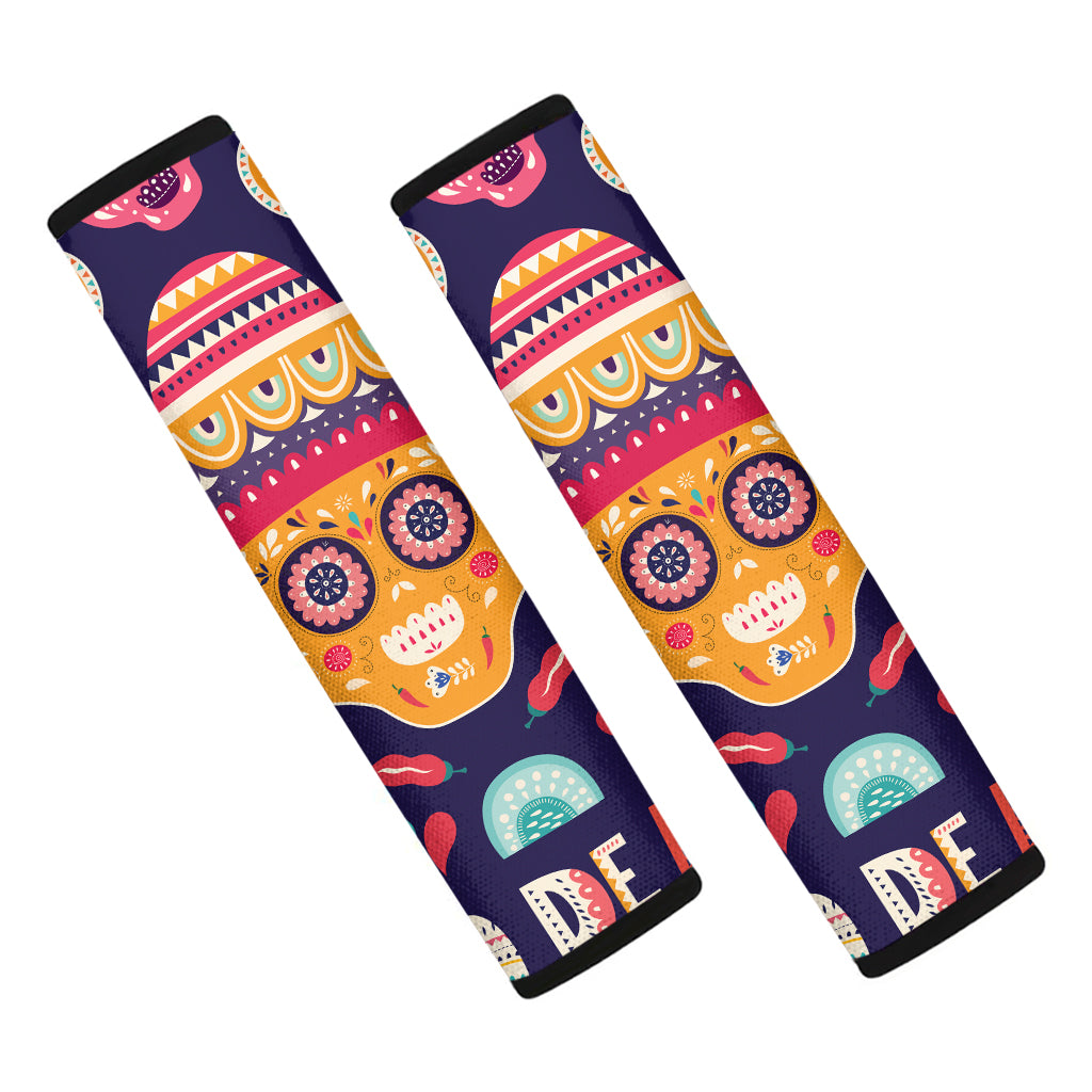 Mexican Skull Cinco de Mayo Print Car Seat Belt Covers