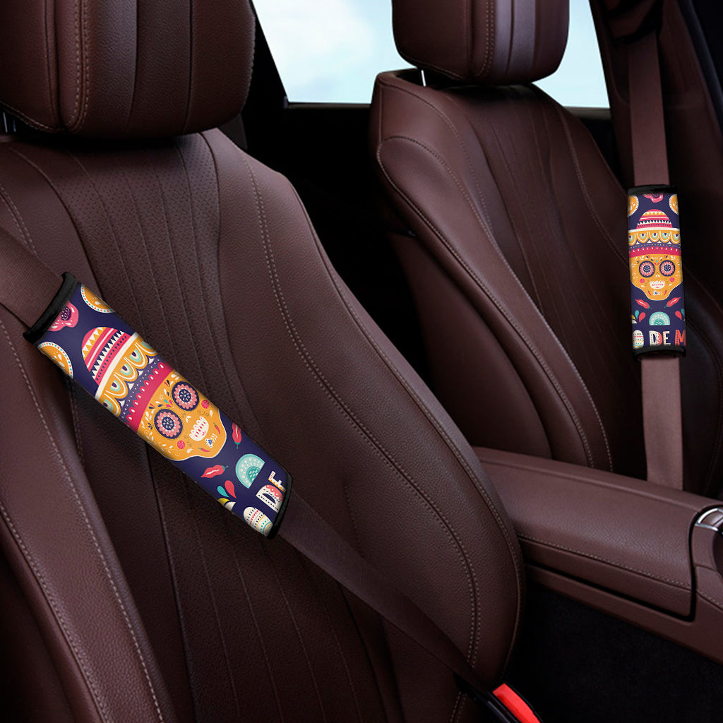 Mexican Skull Cinco de Mayo Print Car Seat Belt Covers