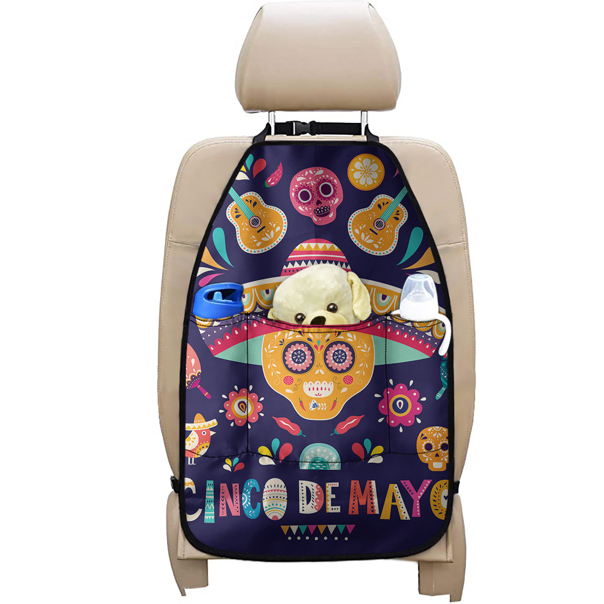 Mexican Skull Cinco de Mayo Print Car Seat Organizers