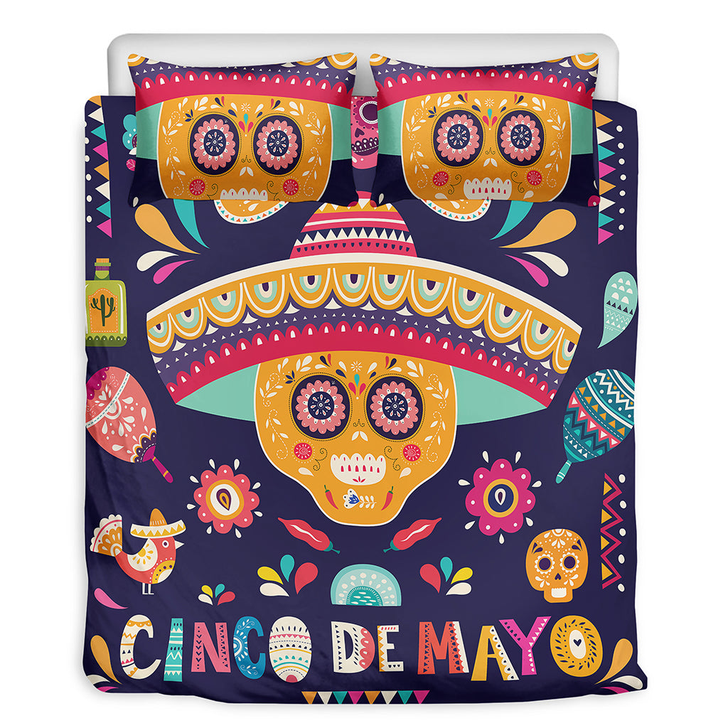 Mexican Skull Cinco de Mayo Print Duvet Cover Bedding Set