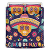 Mexican Skull Cinco de Mayo Print Duvet Cover Bedding Set