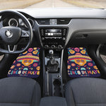 Mexican Skull Cinco de Mayo Print Front and Back Car Floor Mats