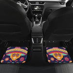 Mexican Skull Cinco de Mayo Print Front and Back Car Floor Mats