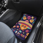 Mexican Skull Cinco de Mayo Print Front and Back Car Floor Mats