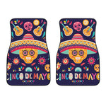 Mexican Skull Cinco de Mayo Print Front Car Floor Mats