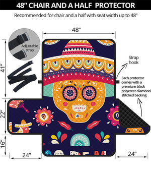 Mexican Skull Cinco de Mayo Print Half Sofa Protector