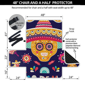 Mexican Skull Cinco de Mayo Print Half Sofa Protector